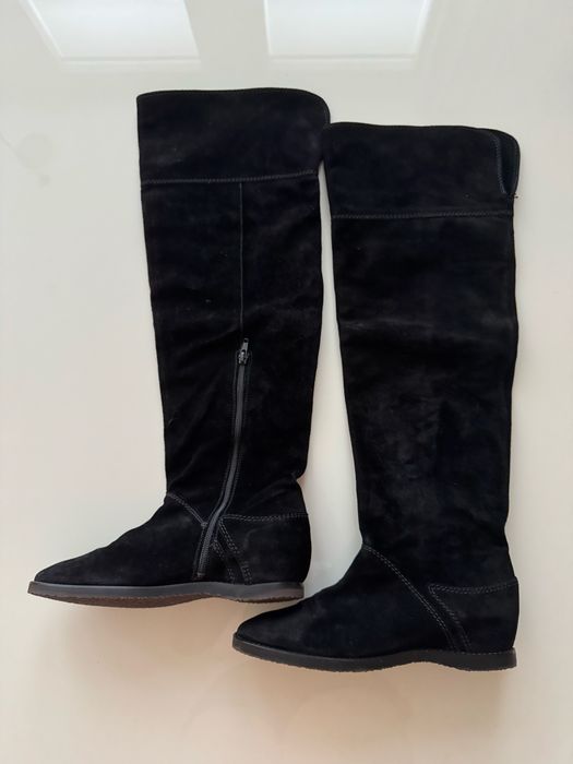 Продам женскик замшевые сапоги ботфорды р.39,Италия