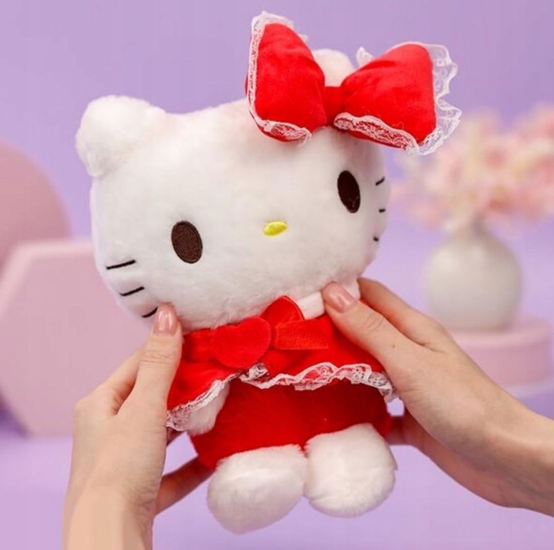 Pluszak maskotka Hello Kitty 23cm czerwona sukienka B680