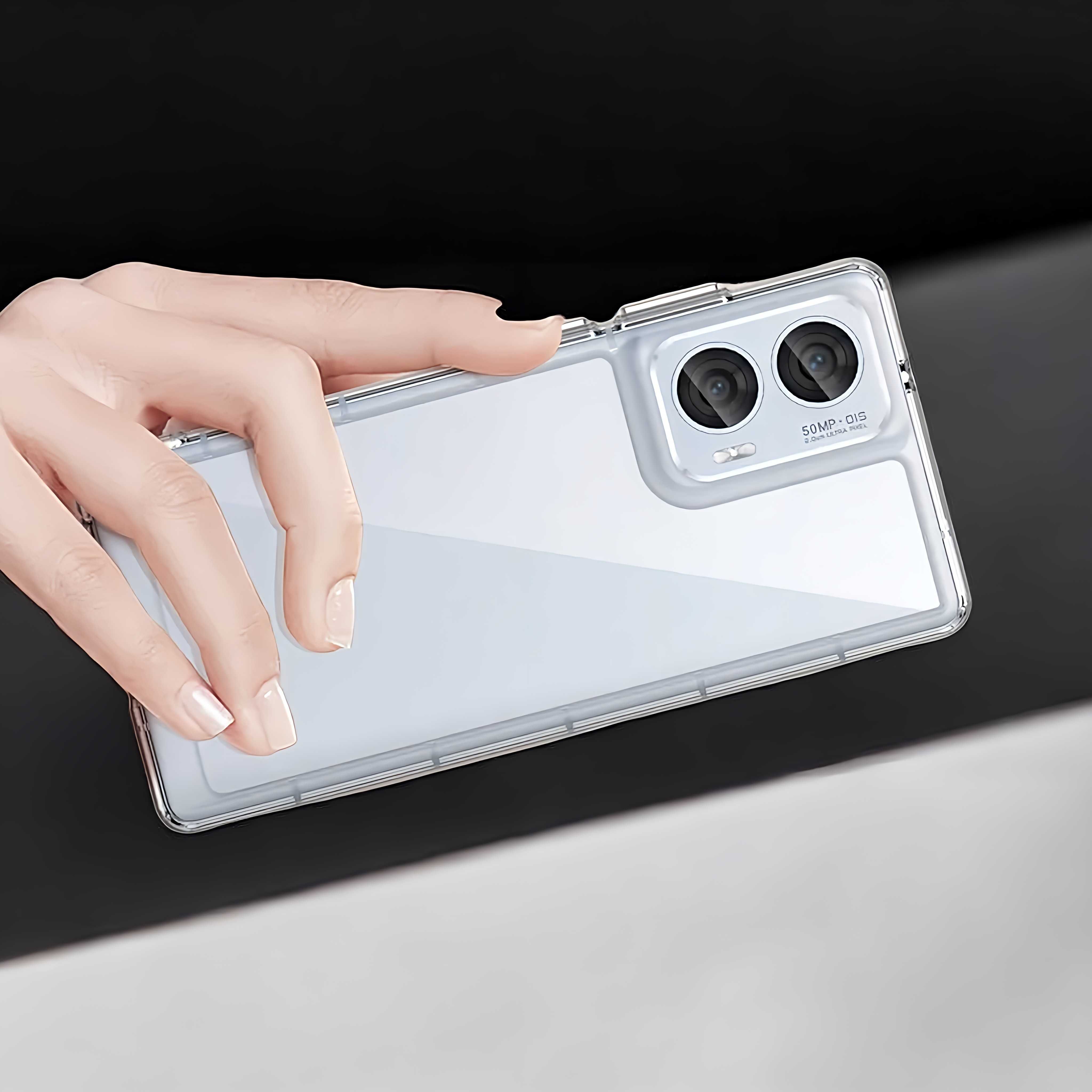 Etui ELEVATE HEXAGON do Motorola Edge 50 Fusion - Clear HD
