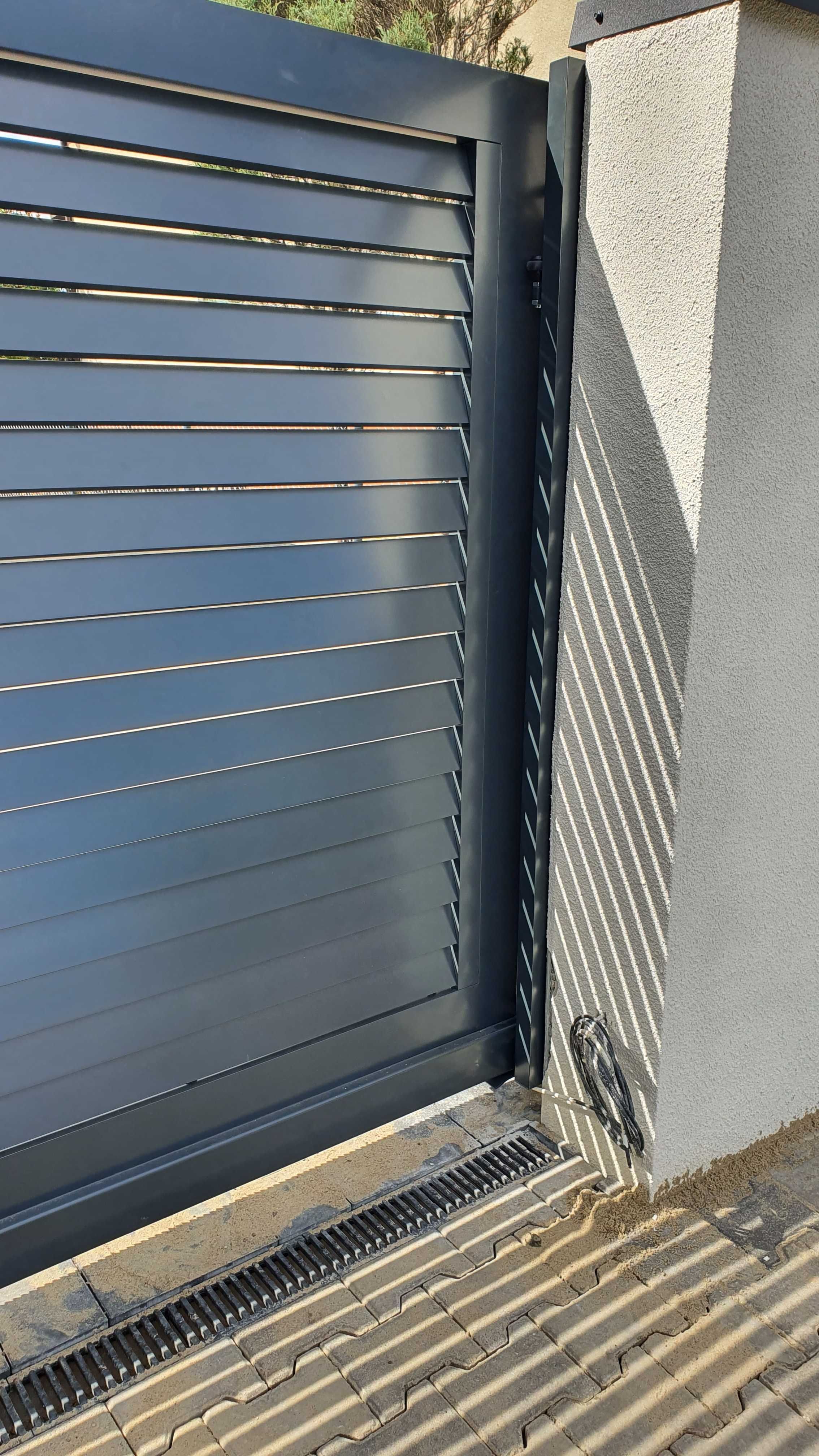 Ogrodzenie płot brama przesuwna skrzydłowa wjazdowa aluminium RAL