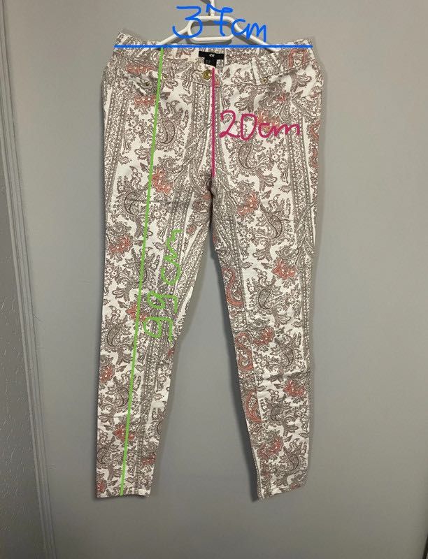 wzorzyste spodnie skinny H&M vintage hipis