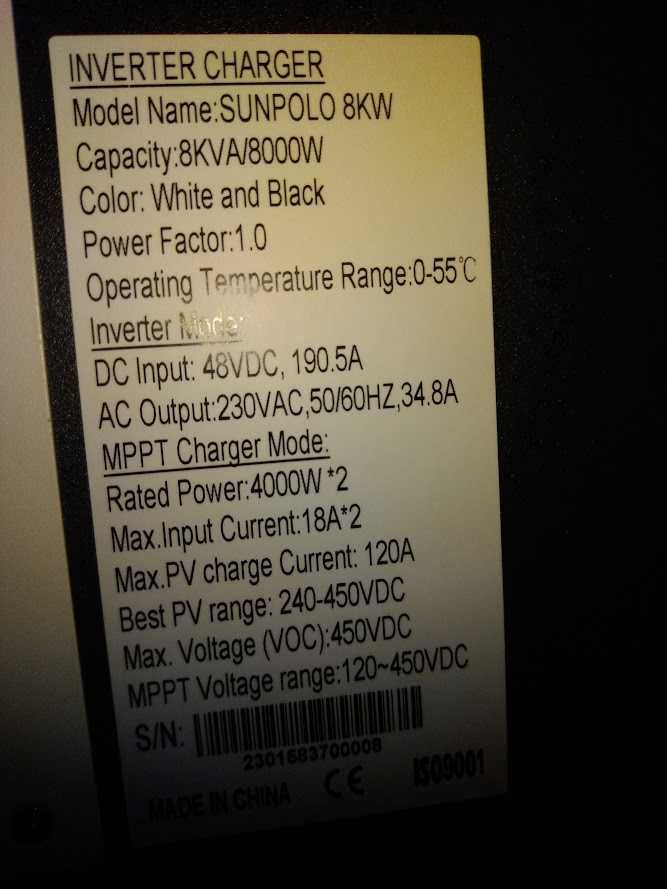 Новий однофазний гібридний сонячний інвертор Haitech SUNPOLO 8 KW/48V