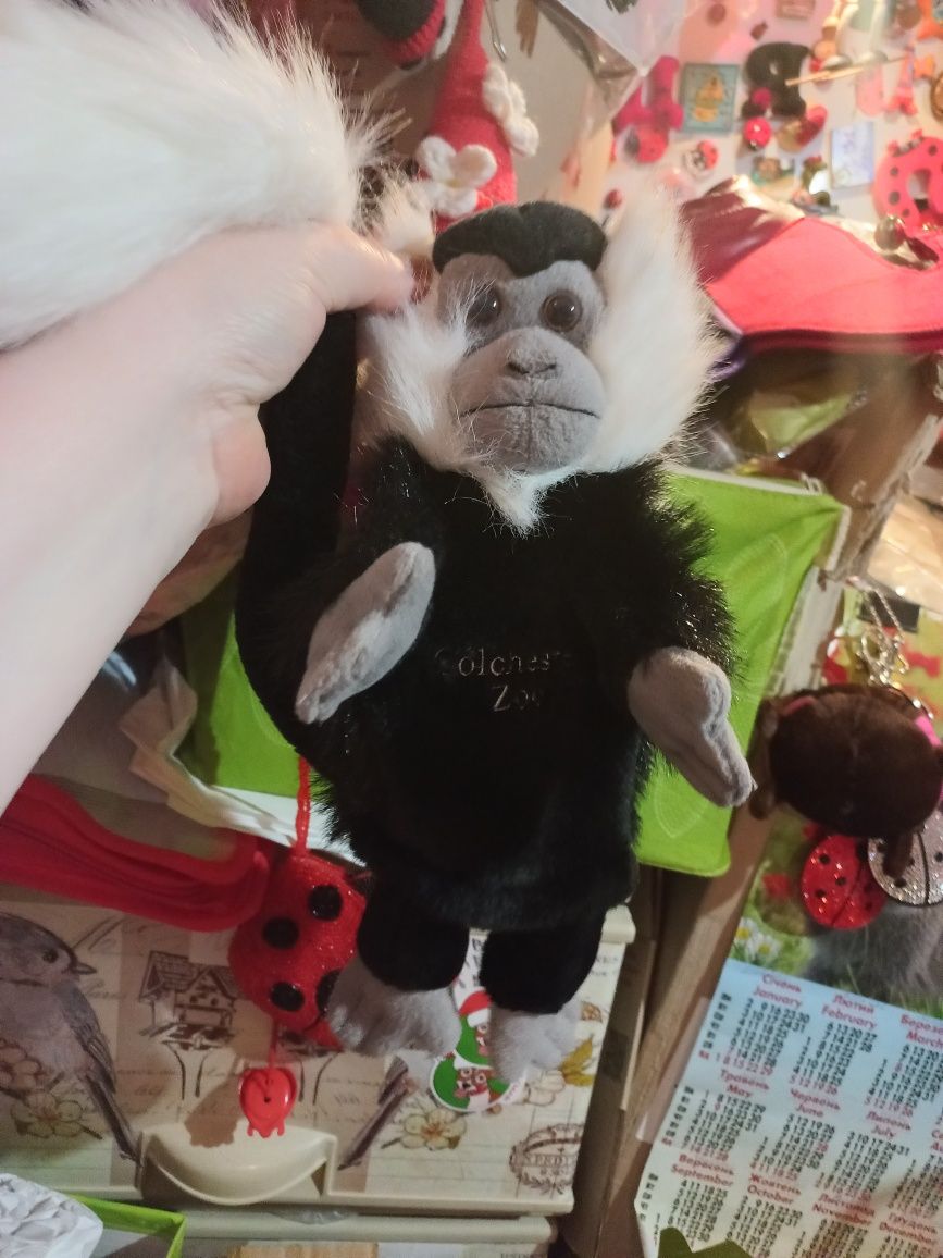 Игрушка  обезьяна на руку кукольный театр длинный хвост мавпа