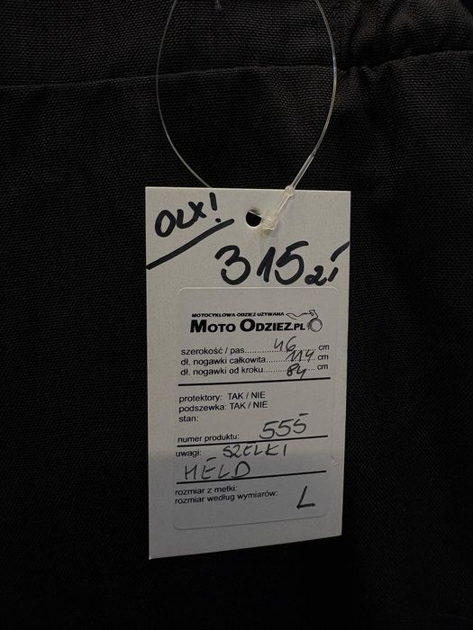 Spodnie Motocyklowe HELD szelki CORDURA Tekstylne roz L Bydgoszcz 555