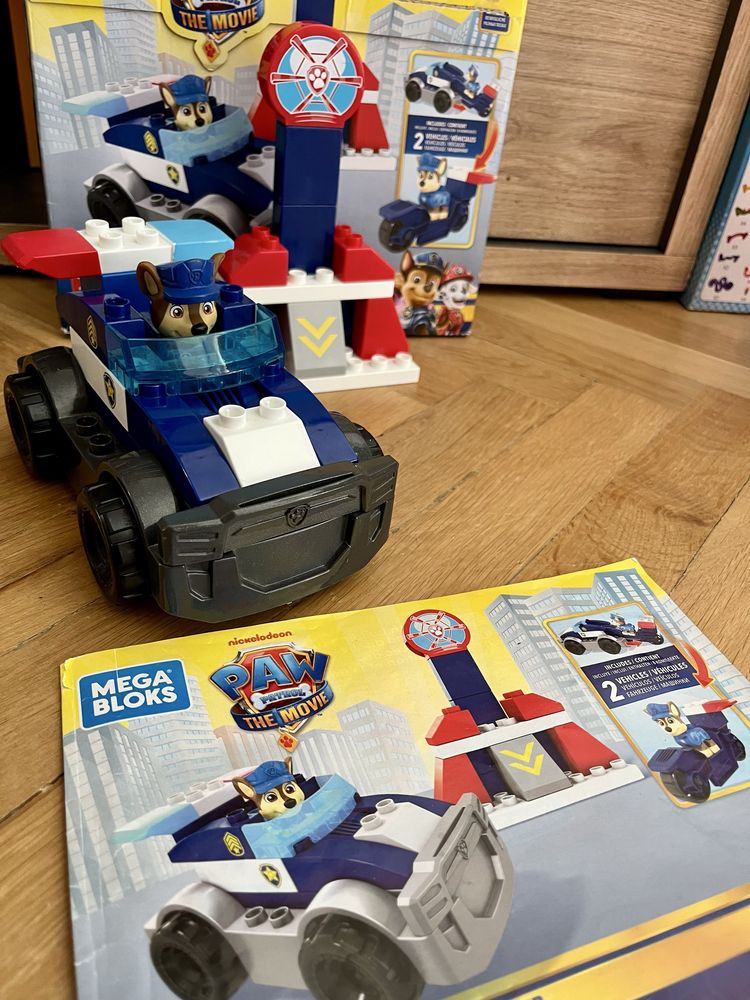 Psi Patrol klocki Mega Bloks Radiowóz Chase’a motor Chase lego