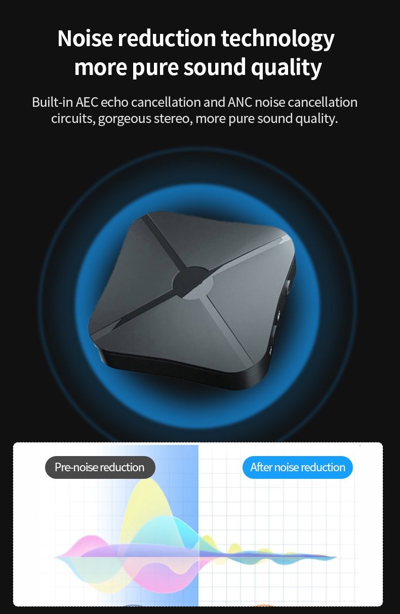 Бездротовий приймач/передавач аудио KN319, Bluetooth 
Бездротовий Blue