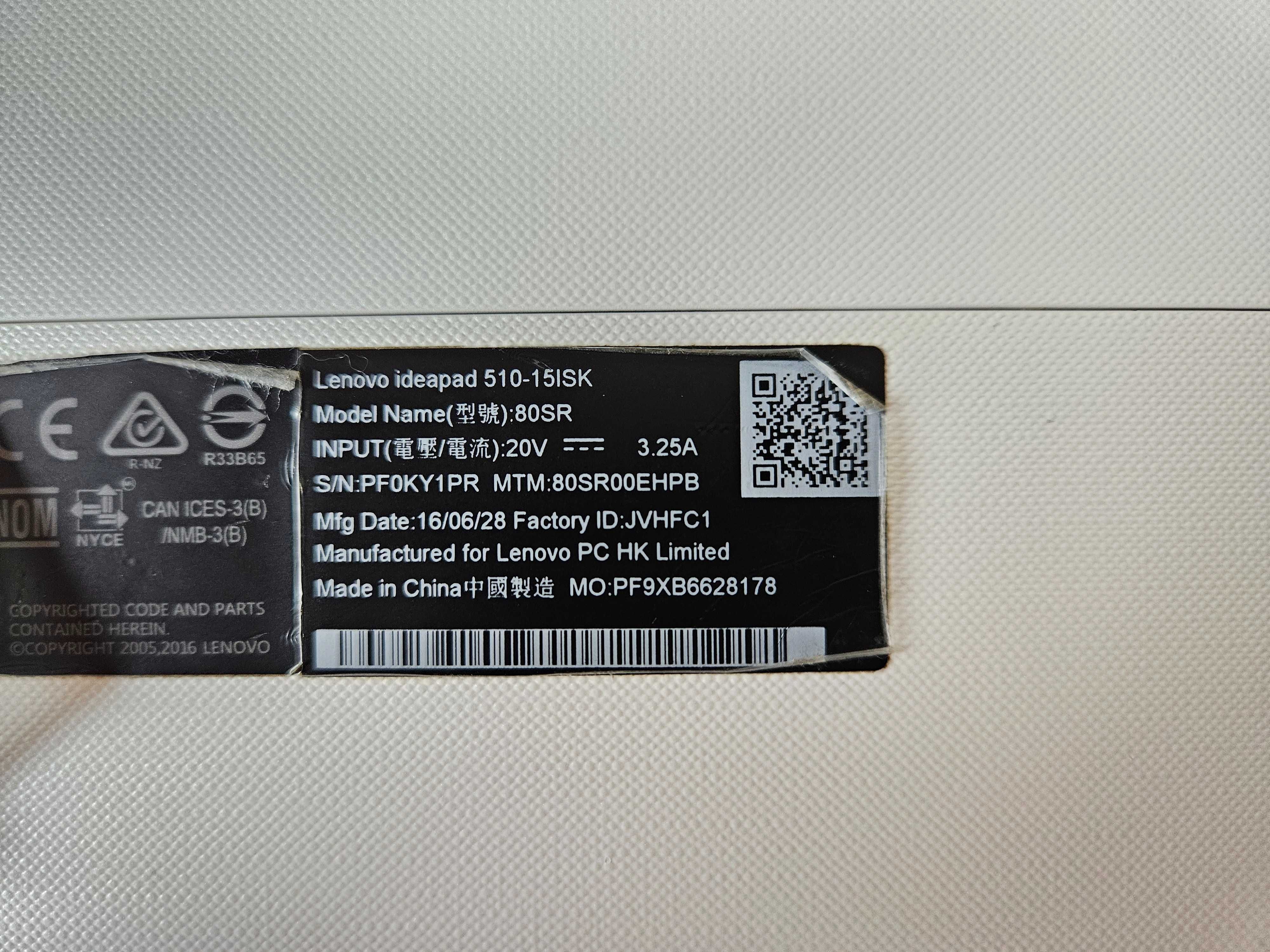 Laptop Lenovo Ideapad 510-15ISK
