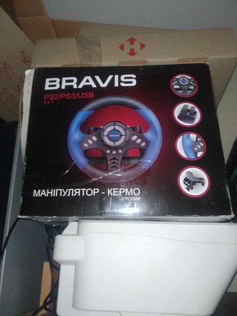 Руль-симулятор игровой Bravis (PS2/PS3/USB)