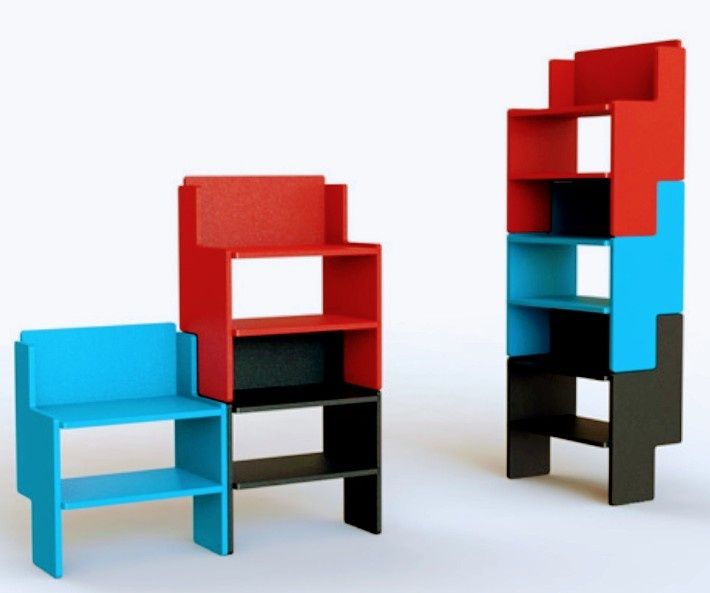 Estante cor, nova,  infantil, 50×33×200cm com 4 mod encaixados  vertic