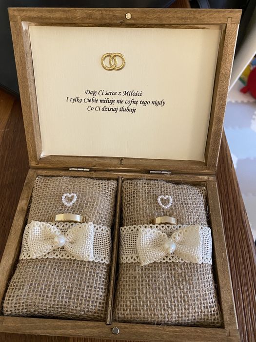 Pudełeczko na obrączki do ślubu