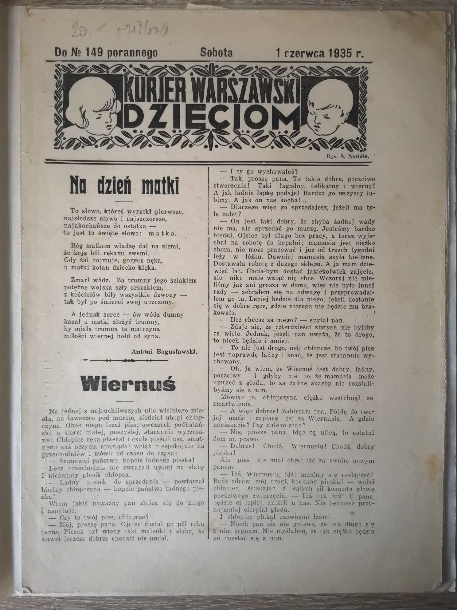 Warszawski Kurier Dzieciom 1935r