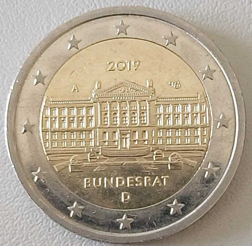 2 Euros 2019 A,  da Alemanha, 70º Aniversário de Bundesrat