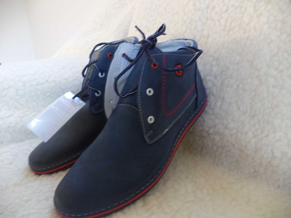 botki meskie skorzane  granat rozm.44