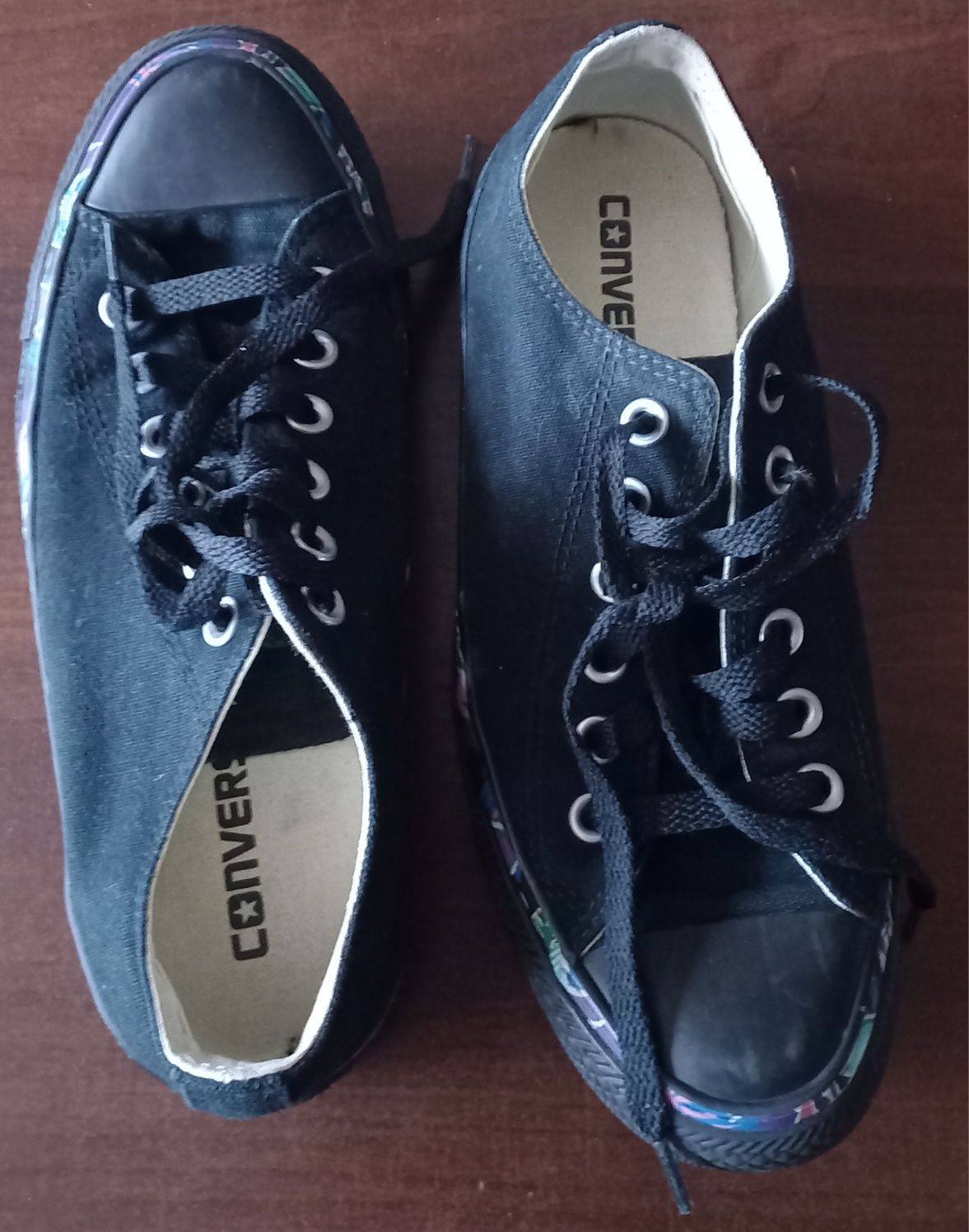 Czarne trampki Converse 37,5 ,podeszwa z wzorem  limitowane
