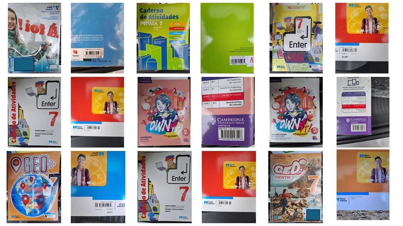 Manuais escolares (5ª, 6º, 7º, 8º ano)