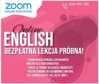 ZOOM Online English, Język angielski  korepetycje, lekcja próbna