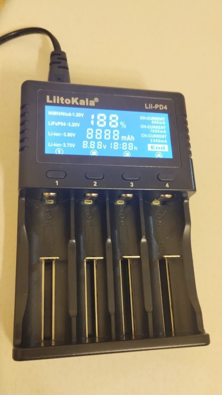 Ładowarka akumulatorów NiMH/CD, lion, LitoKala LII-PD4