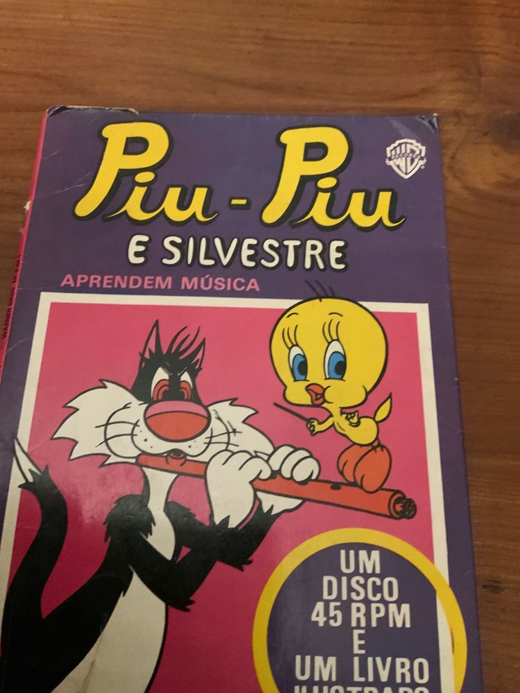 Piu Piu e Silvestre aprendem musica - Disco e livro ilustrado-1975