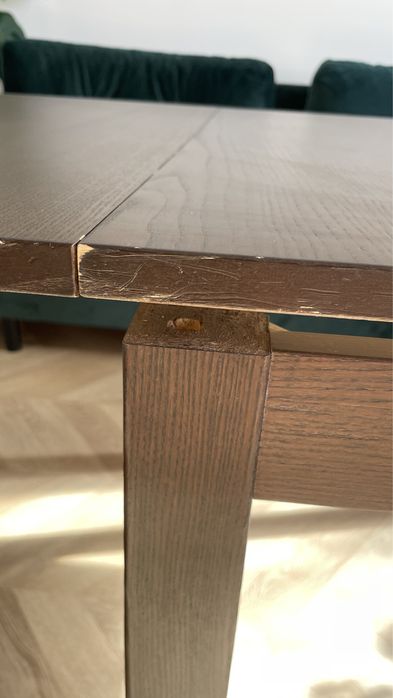 Stół rozkladany drewniany brązowy bjurst ikea