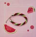 Ręcznie robiona bransoletka z koralików TOHO "Sweet Watermelon"