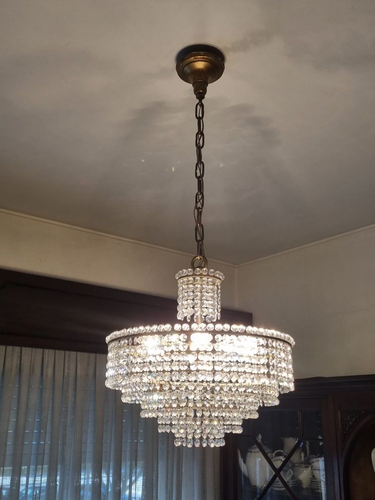 Candeeiro vintage tipo lustre de cristal