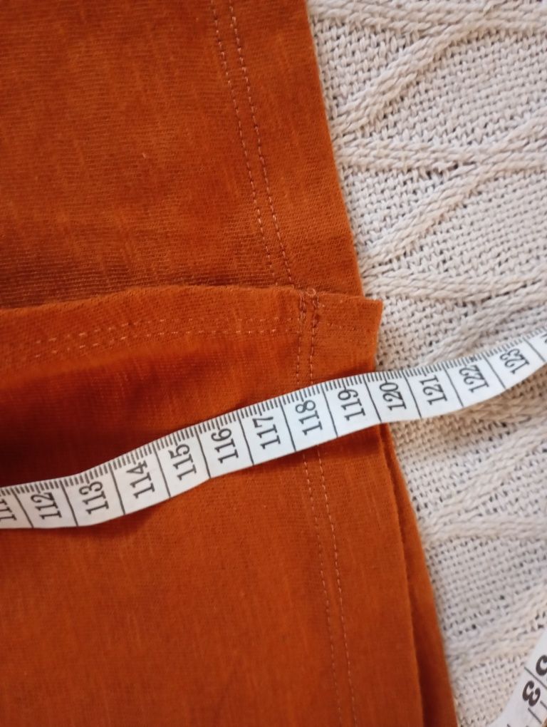 ASOS 40r efektowna pomarańczowa długa sukienka midi dopasowana