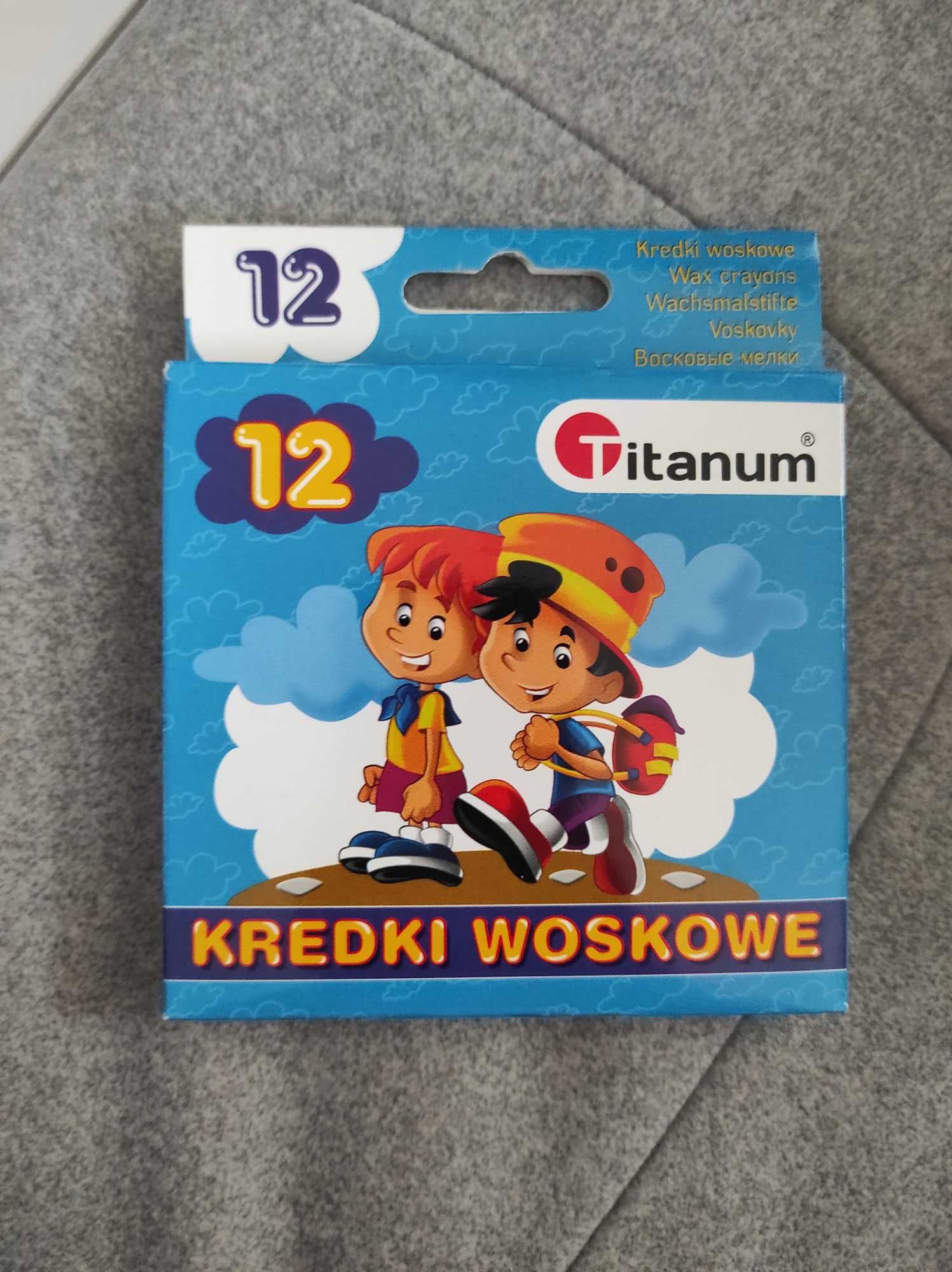 Kredki woskowe 12 sztuk Titanum