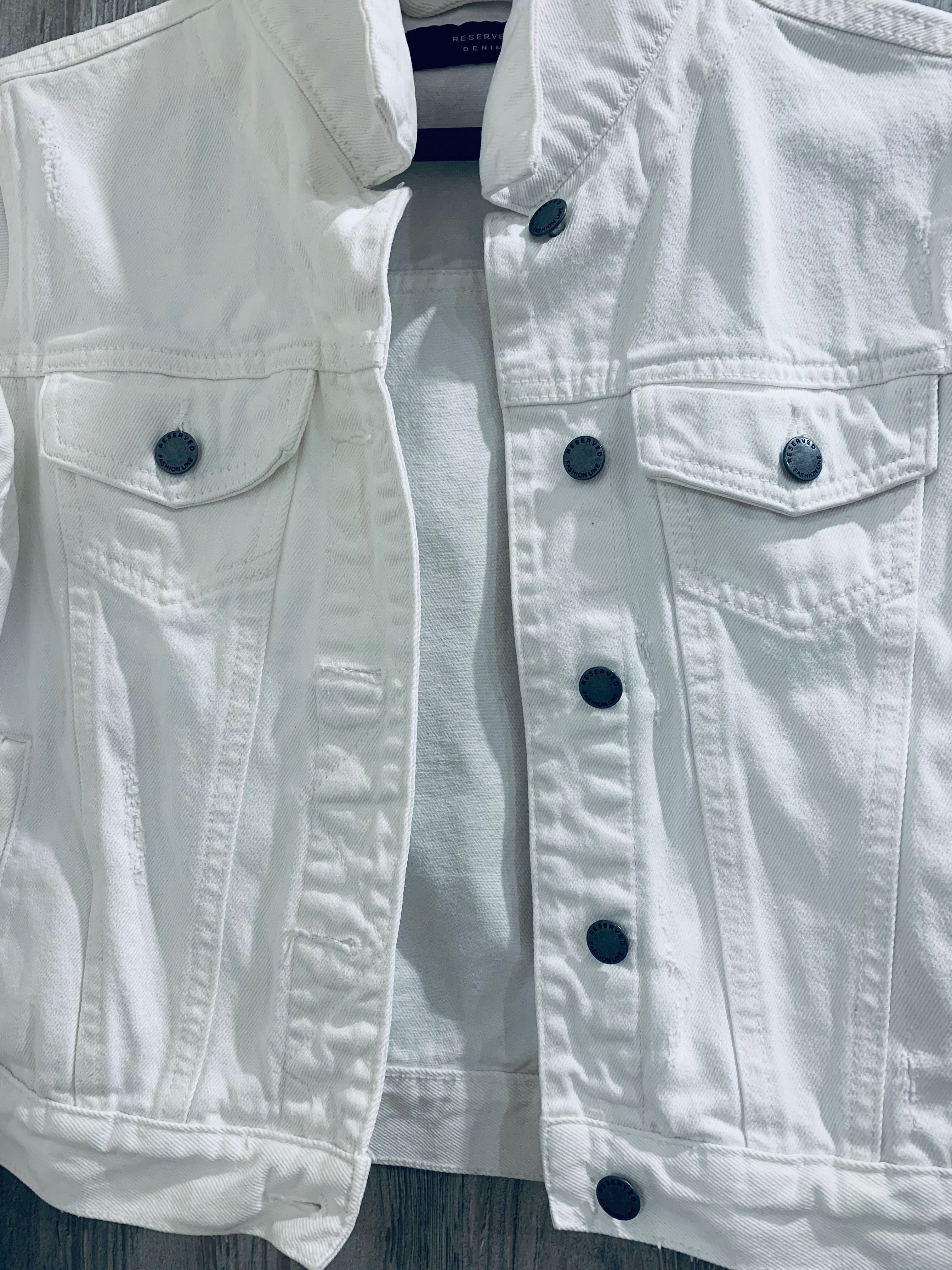 Kurtka jeansowa Reserved biała, r.34 XS
