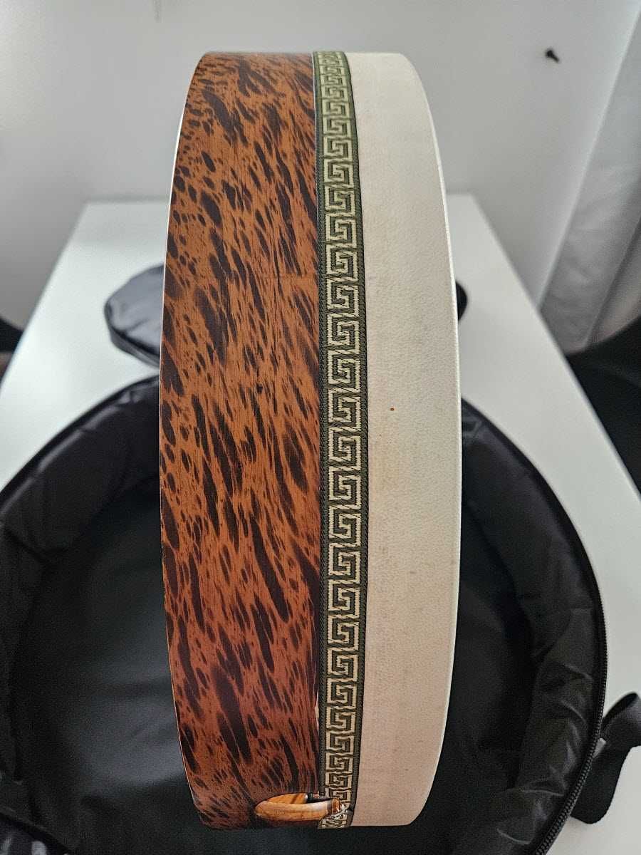 Bęben obręczowy, bendir 18", strojony, skóra naturalna, pokrowiec