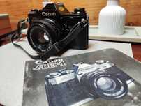 Canon Ae1 preta analógica com lente FD 50mm