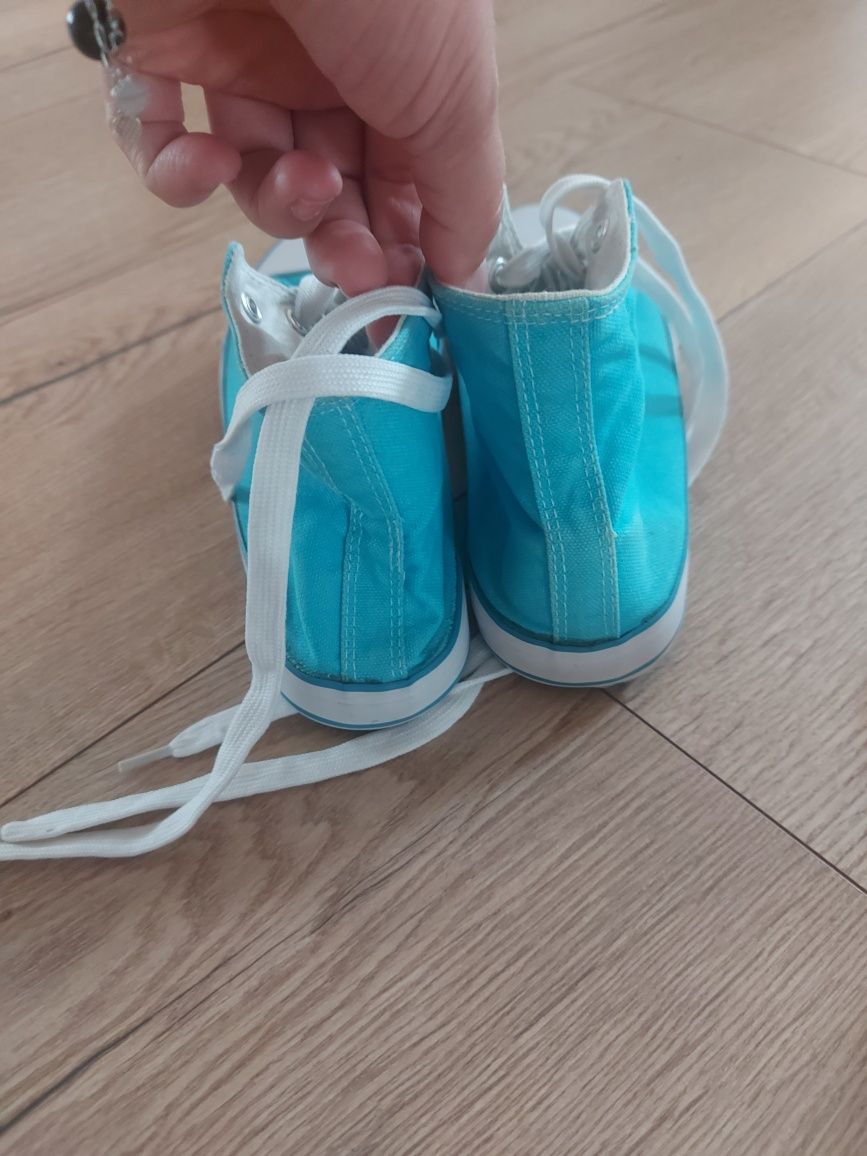 Trampki niebieskie do kostki wysokie