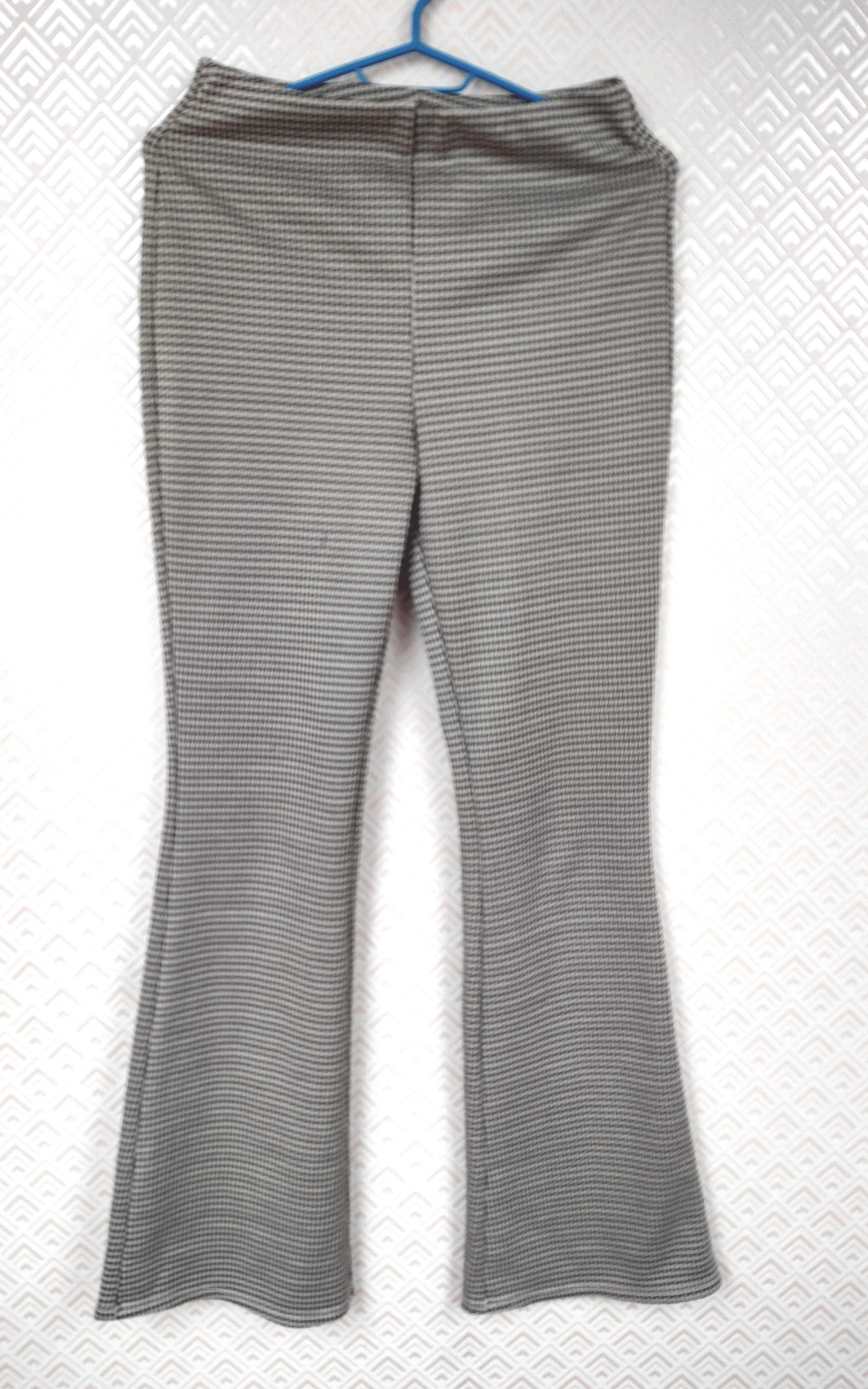 Spodnie damskie szeroka nogawka materiałowe dzwony S