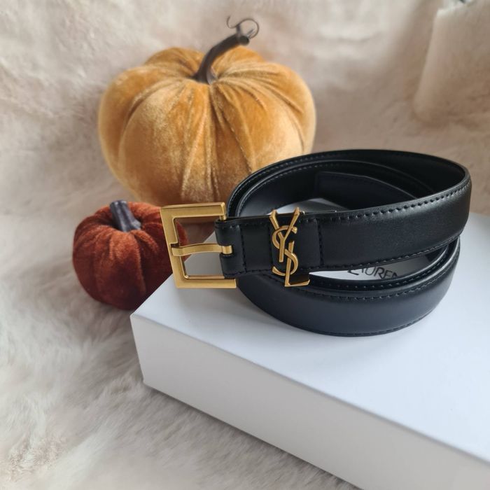 ysl saint laurent pasek damski skóra naturalna 100cm