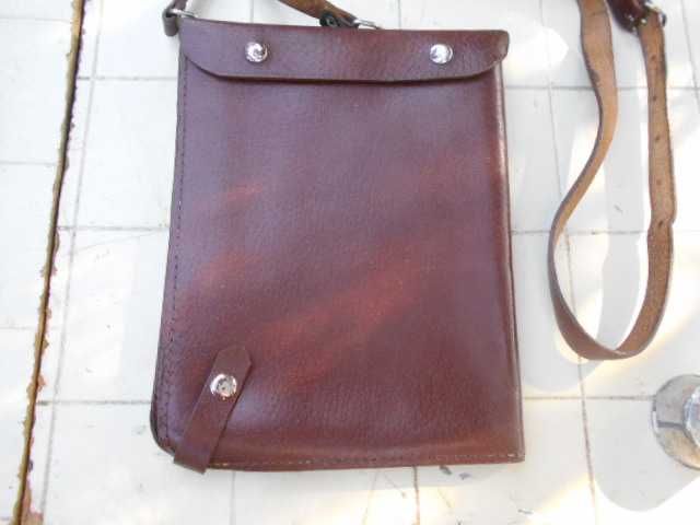 Zabytkowy wojskowy mapnik oficerski - skóra