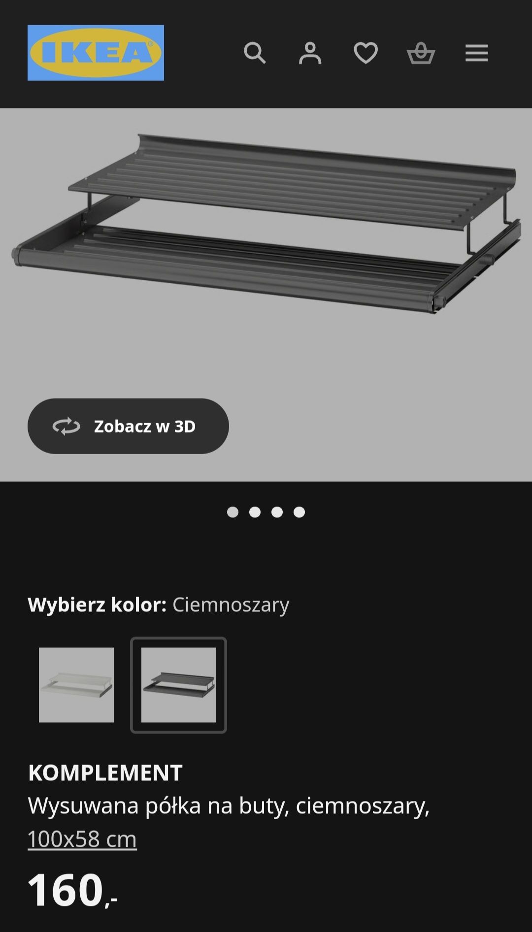 Pax komplement półki na buty 100x58 cm