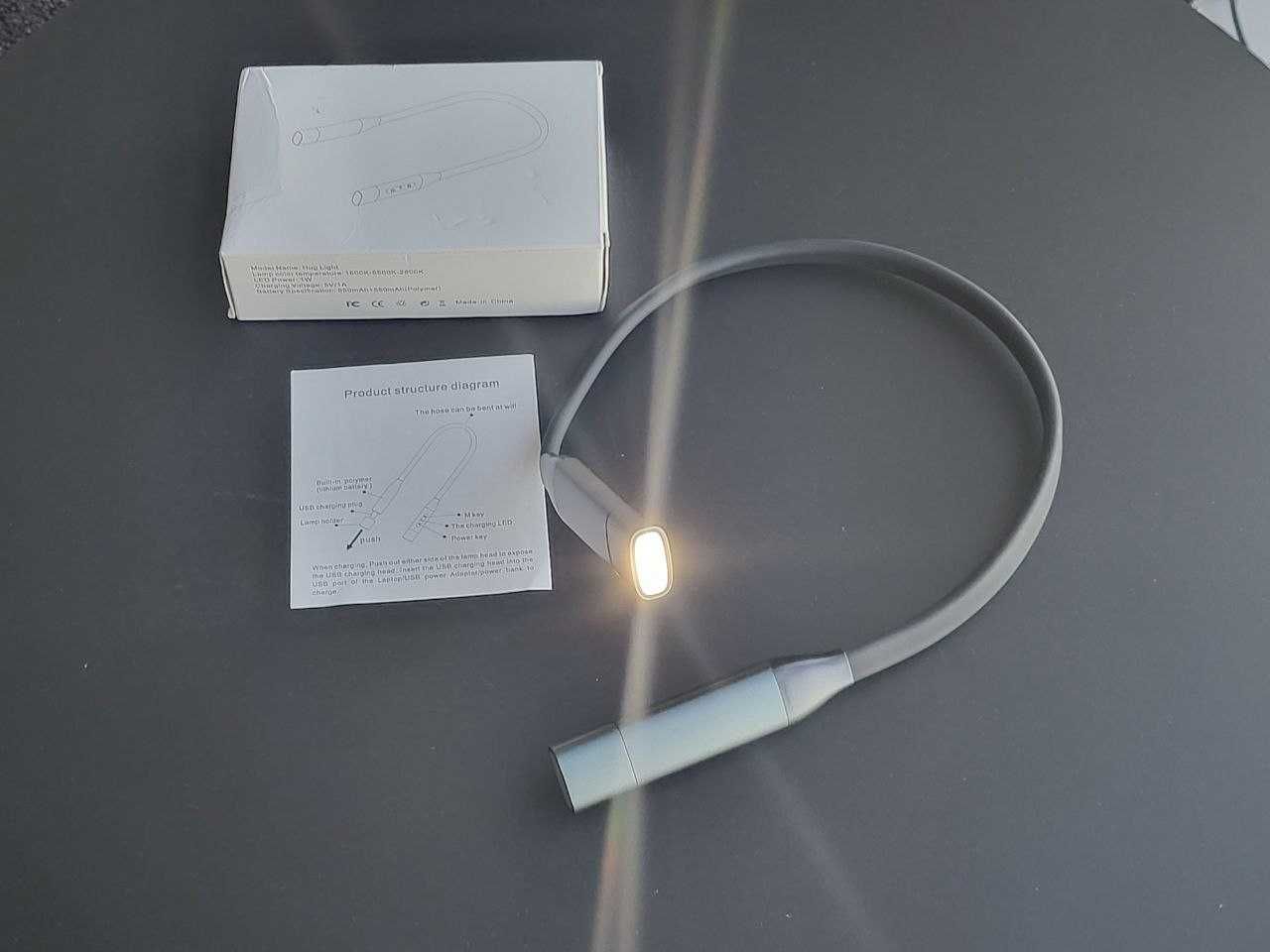 Lampka do czytania na szyję chroniąca oczy LED USB