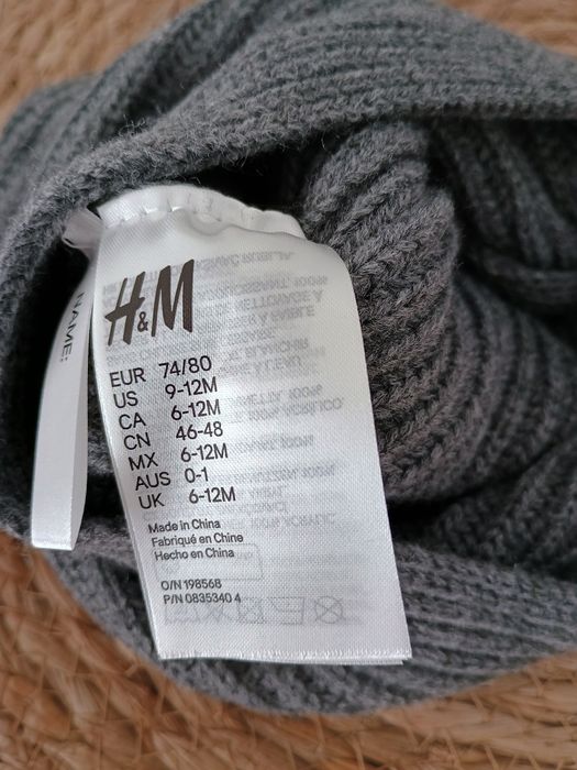 H&m nowa czapka turban rozmiar 80