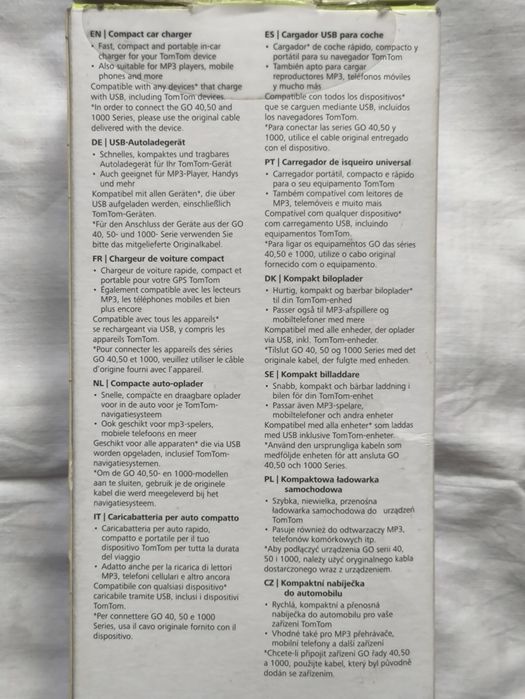 Carregador de Isqueiro TomTom