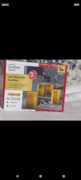 Zestaw 4 świec LED z prawdziwego wosku Livarno Home