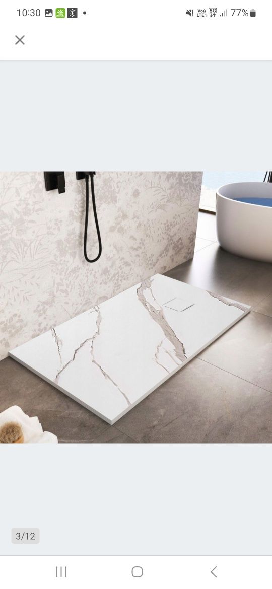Brodzik Prysznicowy Magnum Carrara White Marmur 80 x 100 cm