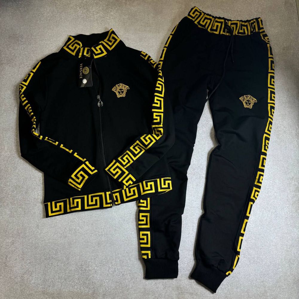 NEW COLLECTION! Женский костюм двойка Versace черный размеры S-XXL