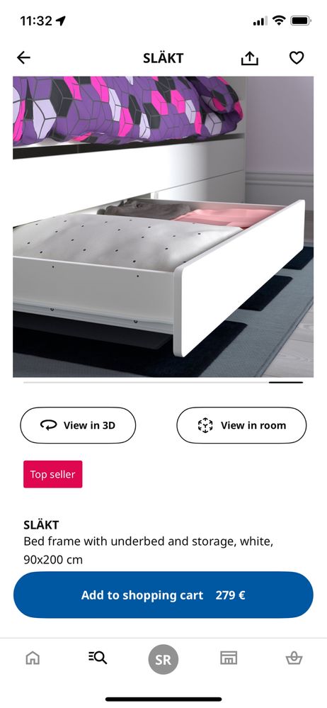 Cama de casal IKEA em ótimo estado