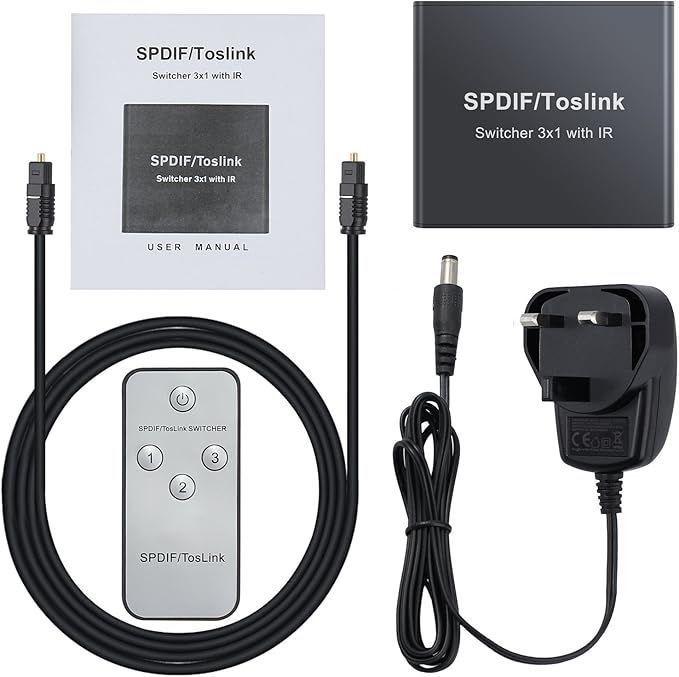 Przełącznik audio LiNKFOR Toslink SPDIF 3 wejścia z pilotem