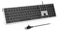 seeda Przewodowa klawiatura Mac z kablem i portem typu C/USB QWERTZ