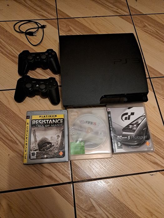 Konsola ps3 slim + pad + kable + gry