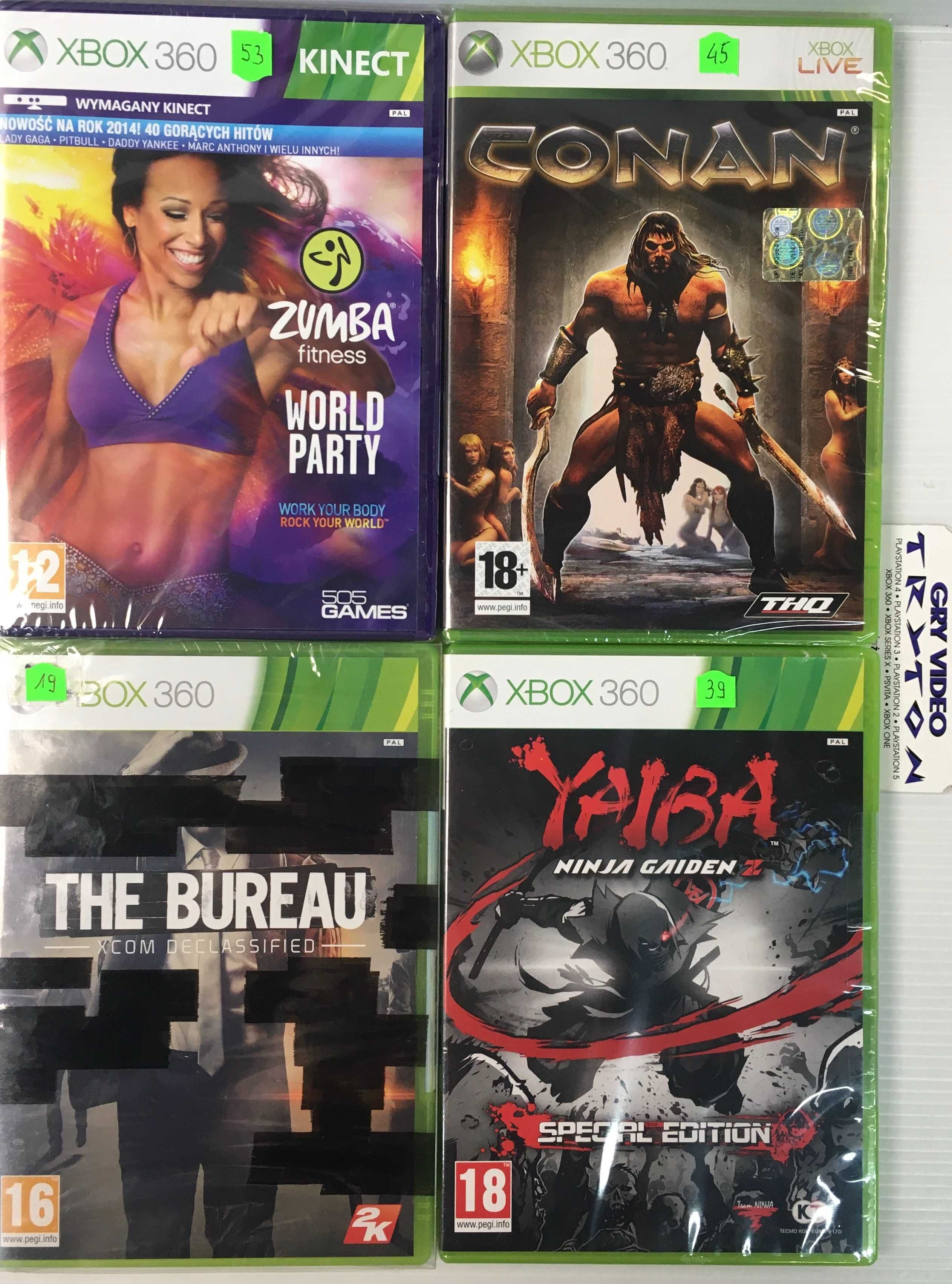 Gry Xbox 360 Zumba Fitness The Bureau XCOM Conan Yaiba Ninja Gaiden Z