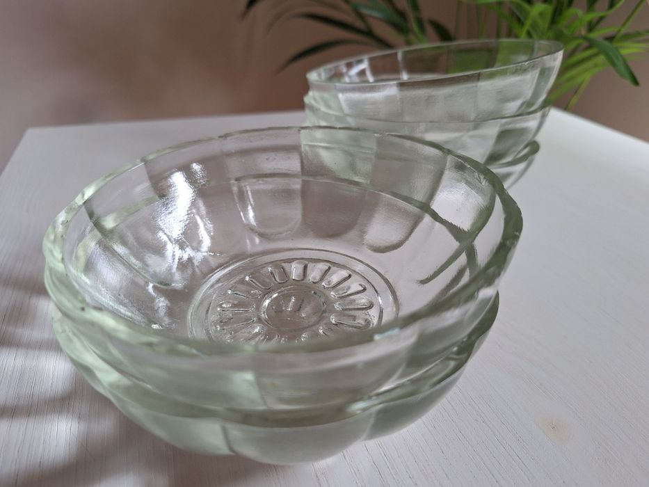 Miseczki PRL szklane przezroczyste UNIKAT 22 szt