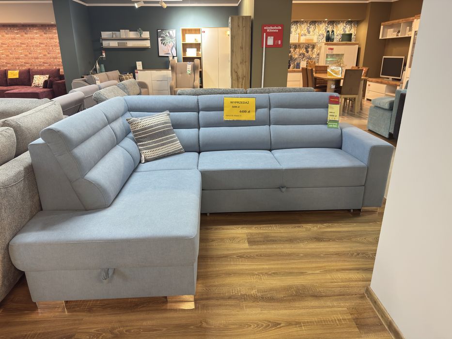 Naroznik Mateo 2 Liveo funkcja spania pojemnik niebieski błekitny