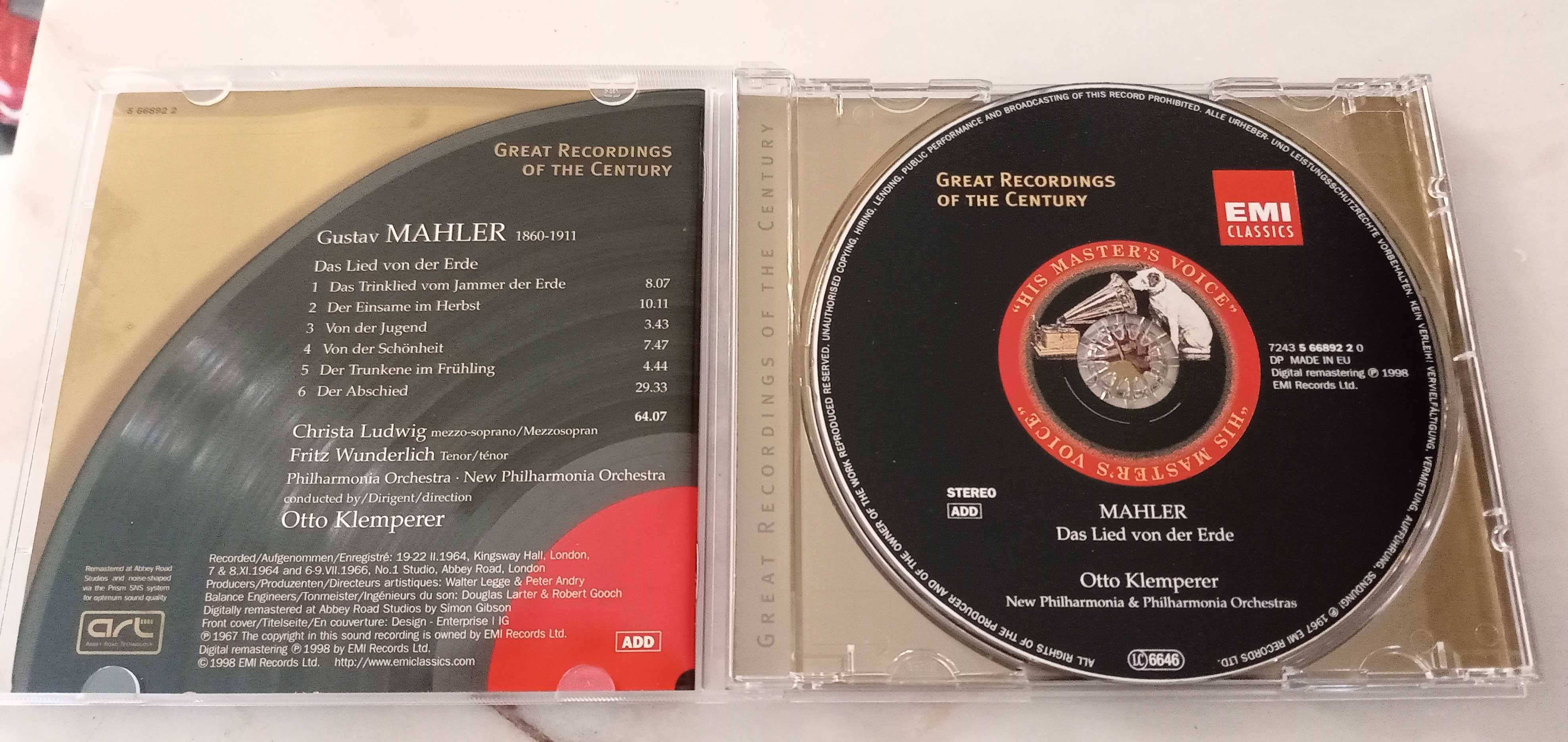 Mahler - Das Lied Von Der Erde (Klemperer) EMI CD