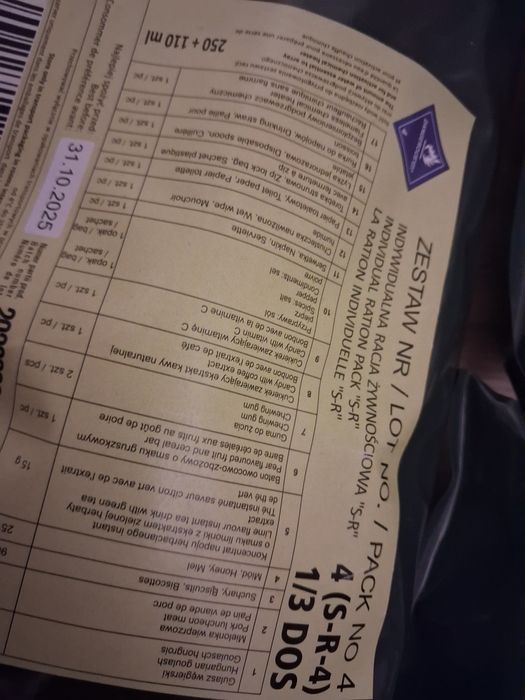 Racje żywnościowe SR4